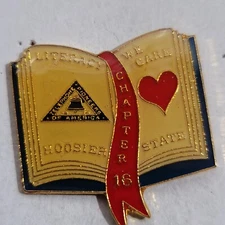 Telephone Pioneers Of America Hoosier State Metal Enamel Lapel pinback