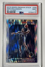 2019-20 Hoops Premium Stock SP-Flash Prizm #258 Zion Williamson RC Rookie PSA 9