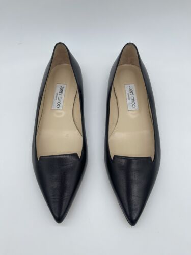 Jimmy Choo Attila schwarz Leder spitz zulaufend flach EUR 41 - Damen US 11 - Bild 2 von 10