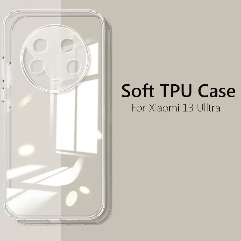 For Xiaomi 13 Ultra, Shockproof Classic Transparent Soft TPU Clear Case Cover
