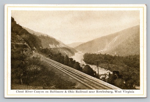 Cheat River Canyon on Baltimore & Ohio Railroad West VA Antique Unused Postcard - 第 1/2 張圖片