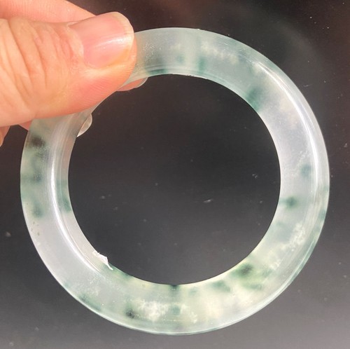 Certified Green 58MM Natural A Jade Green jadeite Bangle Bracelet 2988 - Picture 3 of 7