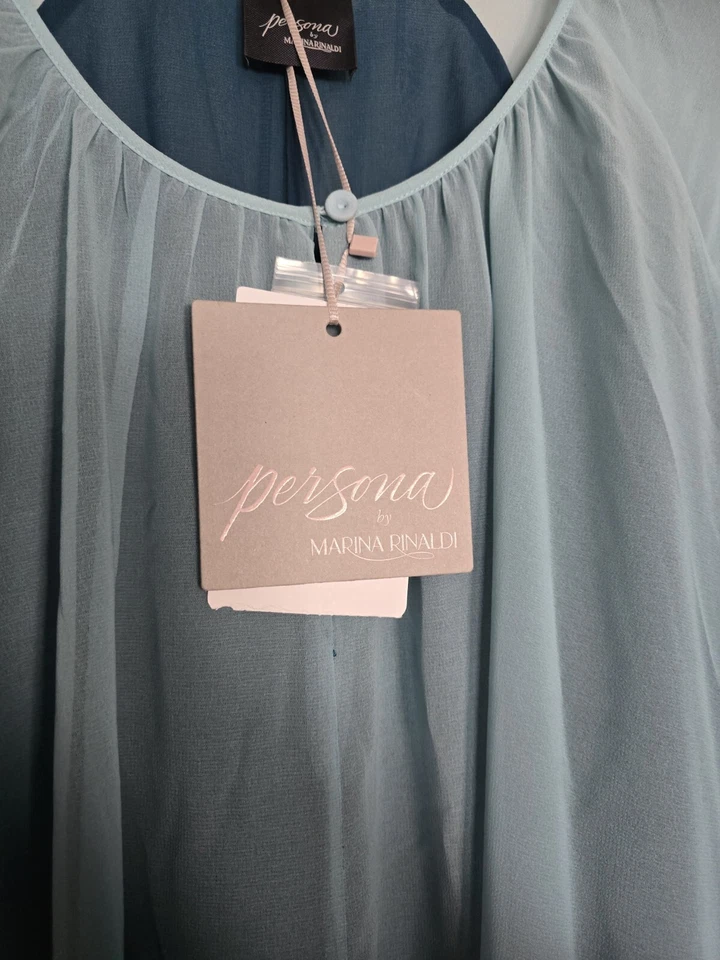 Vestido Marina Rinaldi Persona Georgette Agua Talla 31 (22 EE. UU.) Venta Marina Rinald Foto 3 de 4