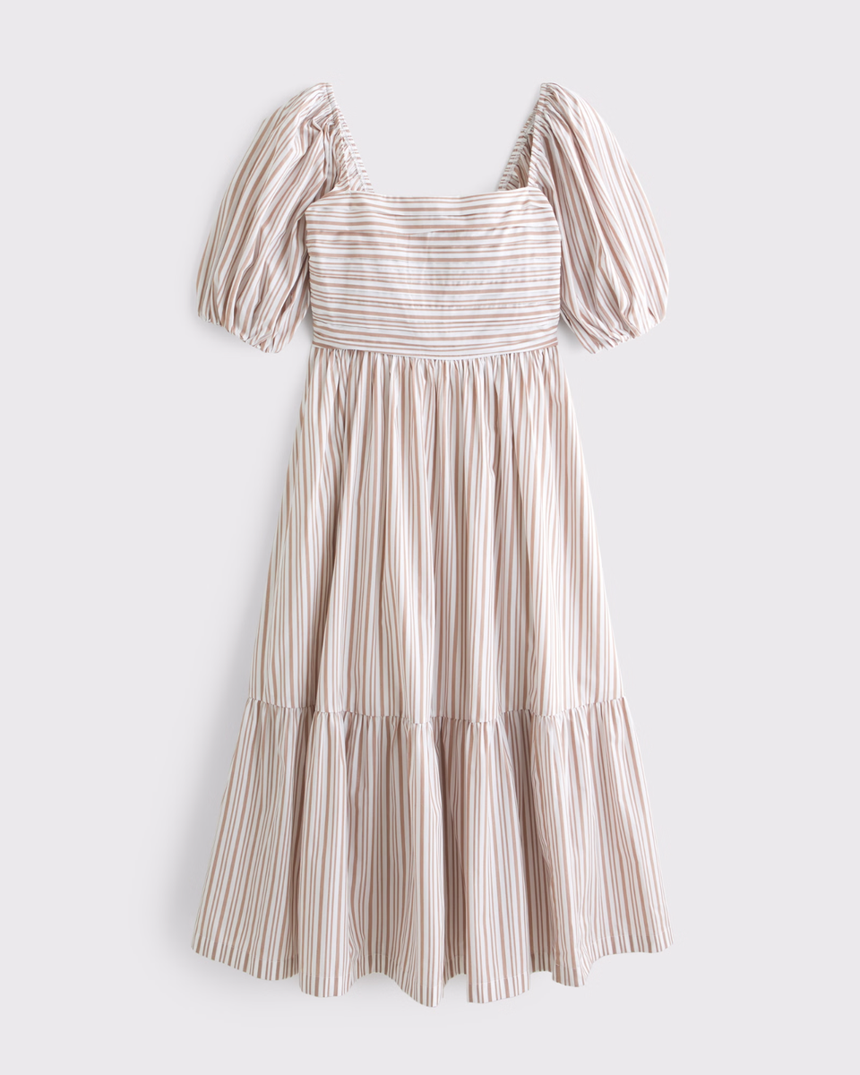 knee length dresses for ladies Poplin Midi Dress