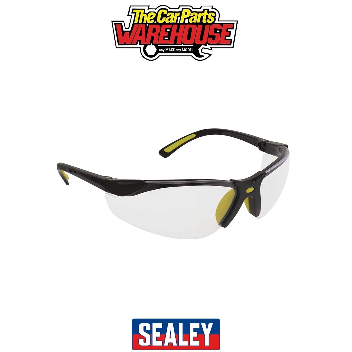 Sealey 9213 Worksafe Zante Style Clear Safety Glasses with Flexi Arms