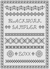 Blackwork Embroidery Kit or Pattern by Florashell - Year Sampler