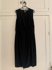 Mango Black Dress Size L With Thigh Split And Open Back