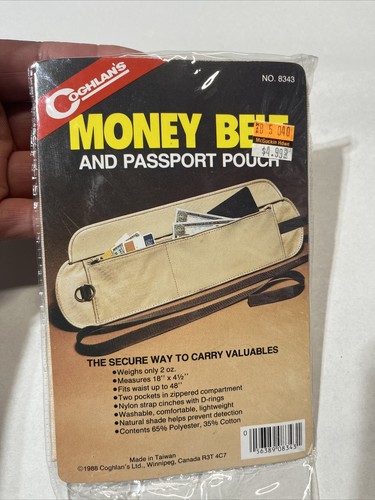 Vintage 1988 Coghlan’s Money Belt And Passport Pouch **New**