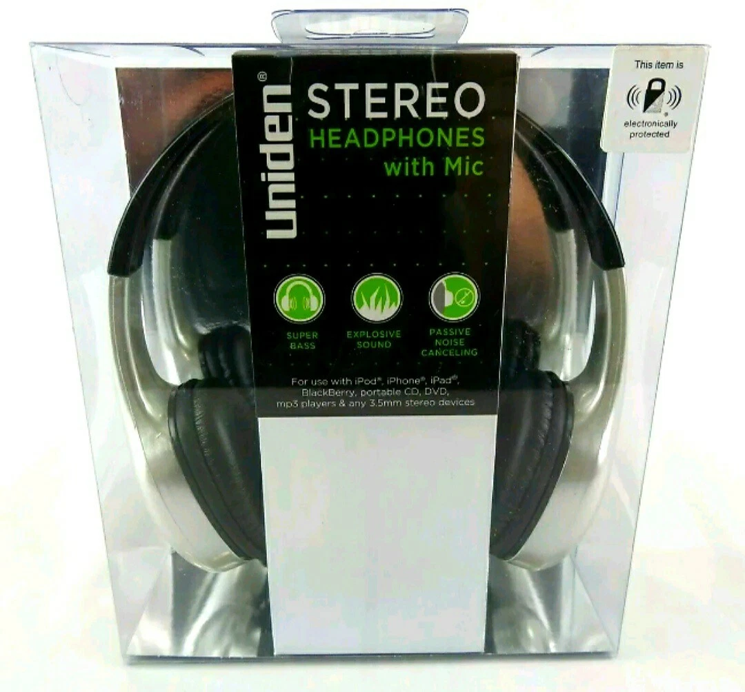 Uniden stereo headphones with mic clearance