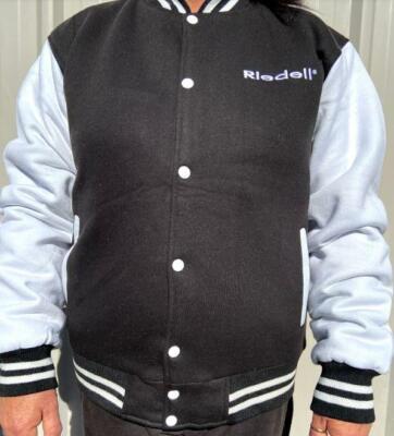 Riedell Varsity Jacket Black with White Roller Derby Skating NEW FREE POSTAGE