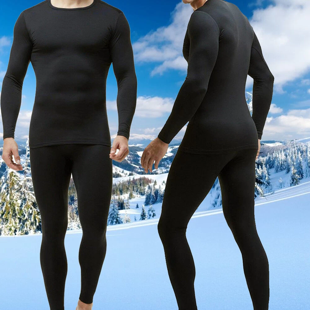 US Men Thermal Underwear Set Winter Skiing Mens Warm Top and Bottom Thermal Set
Opens in a new windo