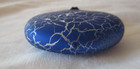 Vintage FLAT BLUE CRACKLED LOOK Christmas Ornament West Germany Holiday Decor — photo 3