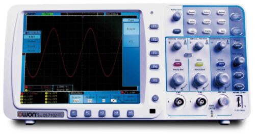 OWON 100Mhz Oscilloscope SDS7102V 1G/s large 8" LCD LAN+VGA+battery+bag 3yrs war - Picture 1 of 6