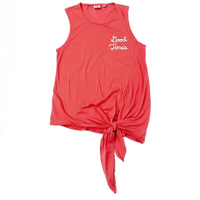 JUNK FOOD DISNEY Women s Good Times Red Tie Front T Shirt Size XS