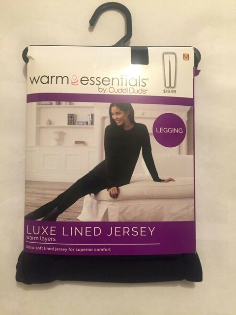 Warm Essentials by Cuddl Duds Women's Luxe Lined Jersey Black Jeggings Size M for sale online | eBay