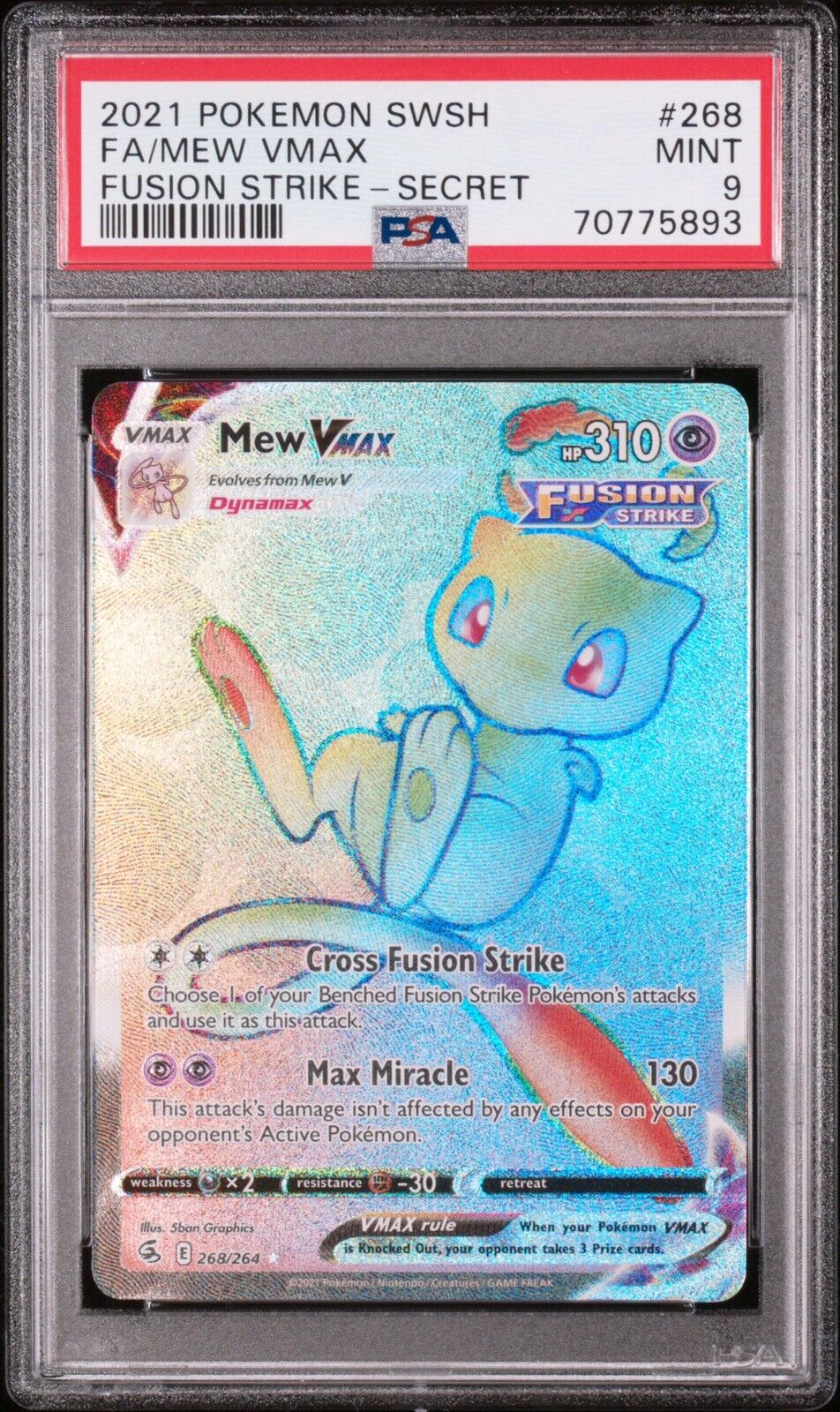 Pokemon: Mew Vmax Fusion Strike 268/264 PSA 10