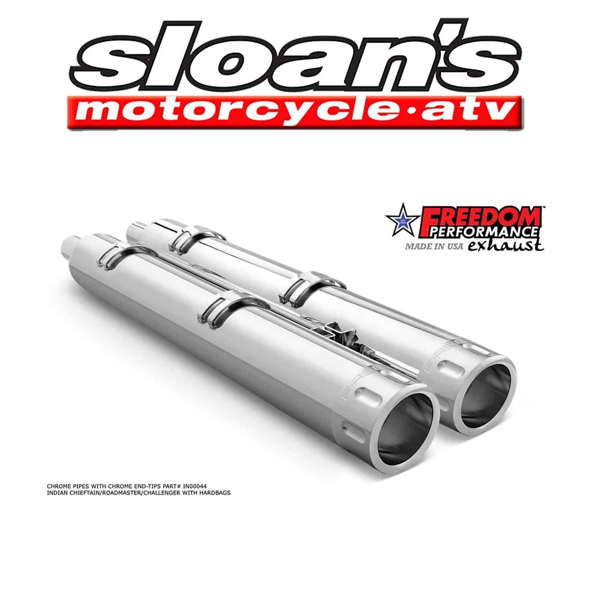 Freedom Performance IN00044 Chrome Slip On Exhaust Indian