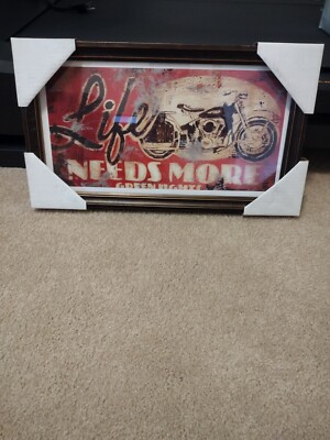 Life Needs More Green Lights  Framed Motorcycle Art Print