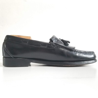 SAS Men\'s Black Leather Moc Toe Tassel Kiltie Dress Loafers Size 11.5 Men main image 4