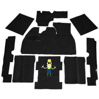 Empi Black 9 Piece Carpet Kit for VW Bug / Beetle Sedan 1973-1977 With Foot Rest