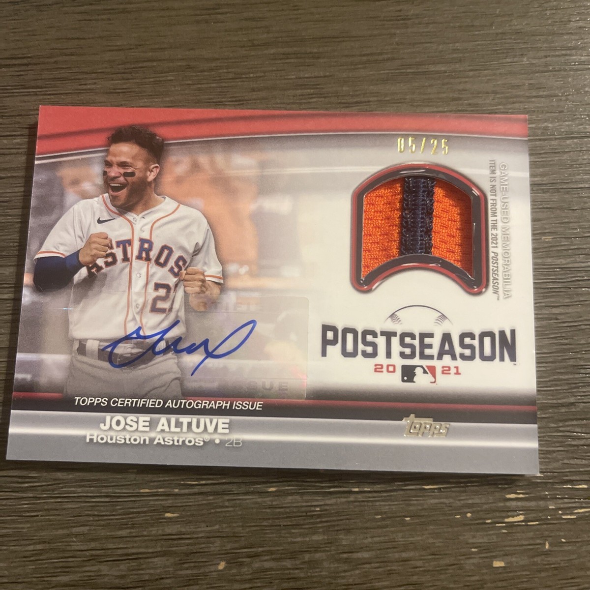 土付き！】Topps 2025 Series1 Jose Altuve Real One Relic（Jose 