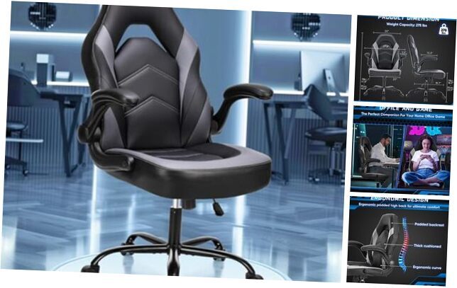 Computer Gaming Desk Chair - Big and Tall Ergonomic Comfy Lumbar Support with