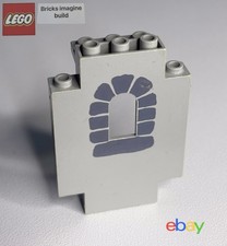 Lego Vintage Castle 6080 Old Grey Panel 2x5x6 Wall -Window Stone 4444po2 - 10C