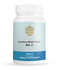 1053C Bai Ji,  Bletilla Tuber (Raw), 100 Capsules/bottles, 2bottles