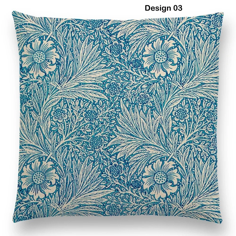 Cojín de sofá rojo William Morris Thief de lino almohada de lujo decoraciones navideñas Foto 4 de 4