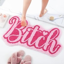 You Look Good Pink Bath Mat Non Slip Absorbent Bathroom Rug For Girls 28x20