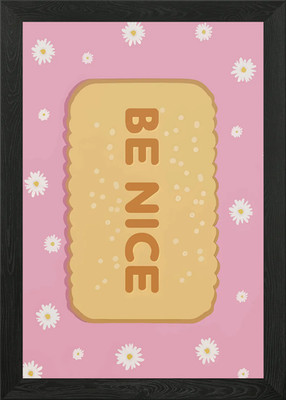 Be Nice Biscuit with Daisy Hintergrund gerahmtes Wandbild Poster Leinwanddruck Bild