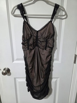 CBR Black Lace Lined Bodycon Dress Size XLarge  Witchy WimsyGoth Festival Rave