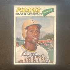 Topps 1977 Omar Moreno Pittsburgh Pirates #104 Baseball Card MLB