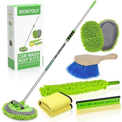 Wontolf 62 Car Wash Brush with Long Handle Chenille Microfiber Car Wash Mop M...