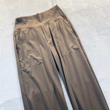 Halara Stretch High Waisted Wide Leg Pants Tan Brown Small Regular Yoga Lounge