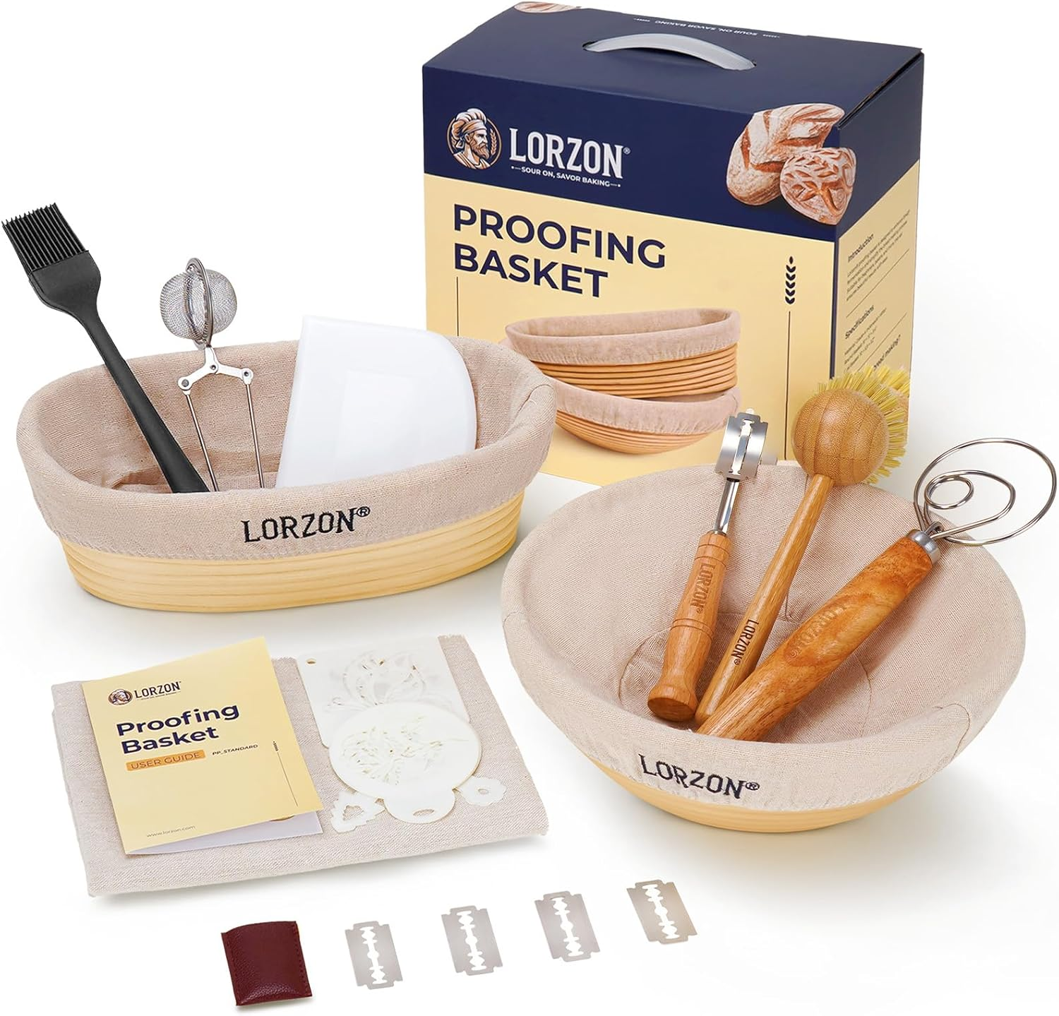 Clearance Final Stock -  Banneton Bread Proofing Basket Gift Set of 2 (10