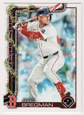 2025 Topps Holiday Alex Bregman Candy Cane Bat Image Variation SP #H154 Red Sox