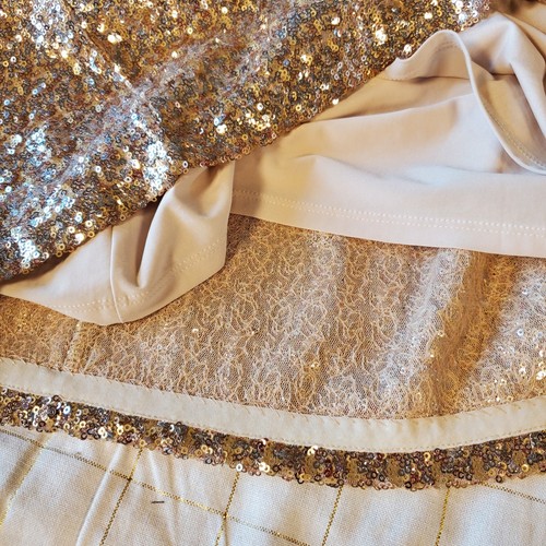 White House Black Market M gold Sequin Cocktail Mini dress Formal Evening Party - Picture 7 of 13