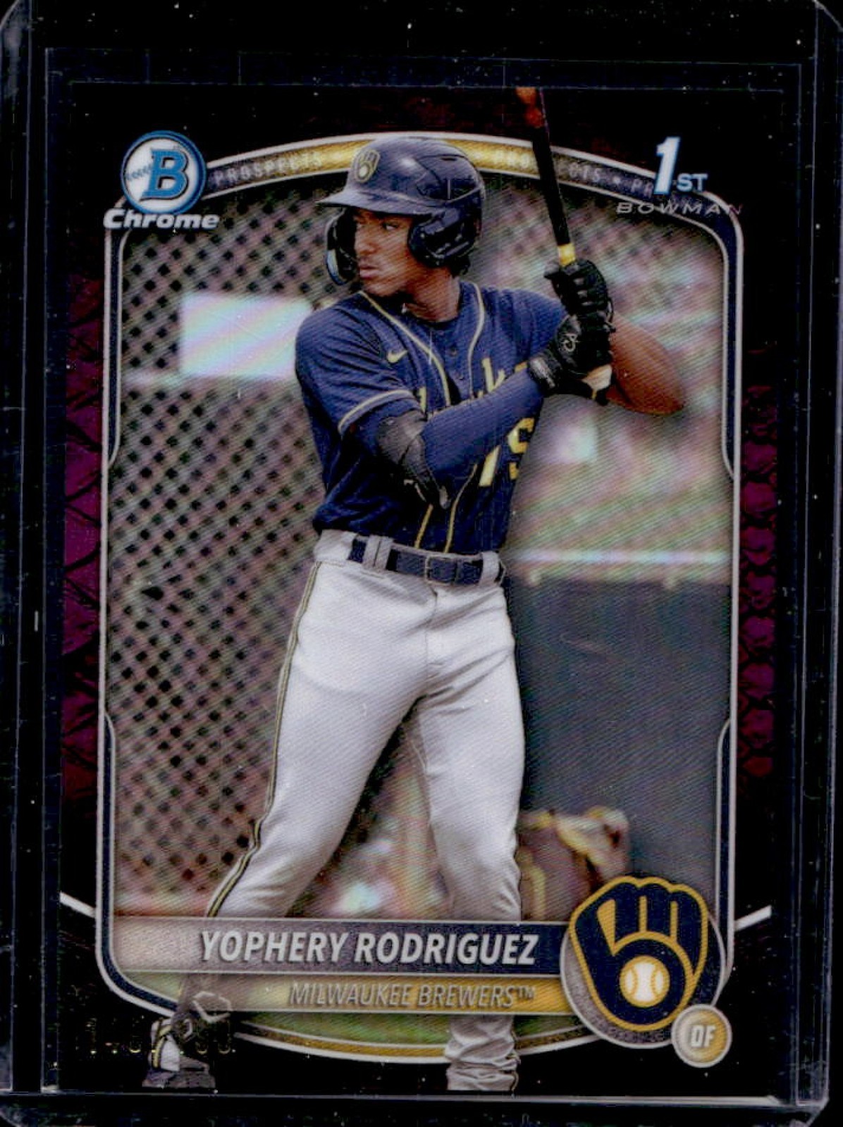 2025 Bowman Yophery Rodriguez Chrome Reptilian Fuchsia Refractor 1st #/199