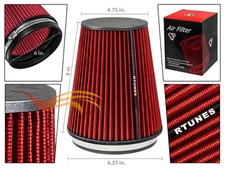 RTunes Racing RED 6" 152mm Inlet Universal Truck Cone Dry Air Intake Filter