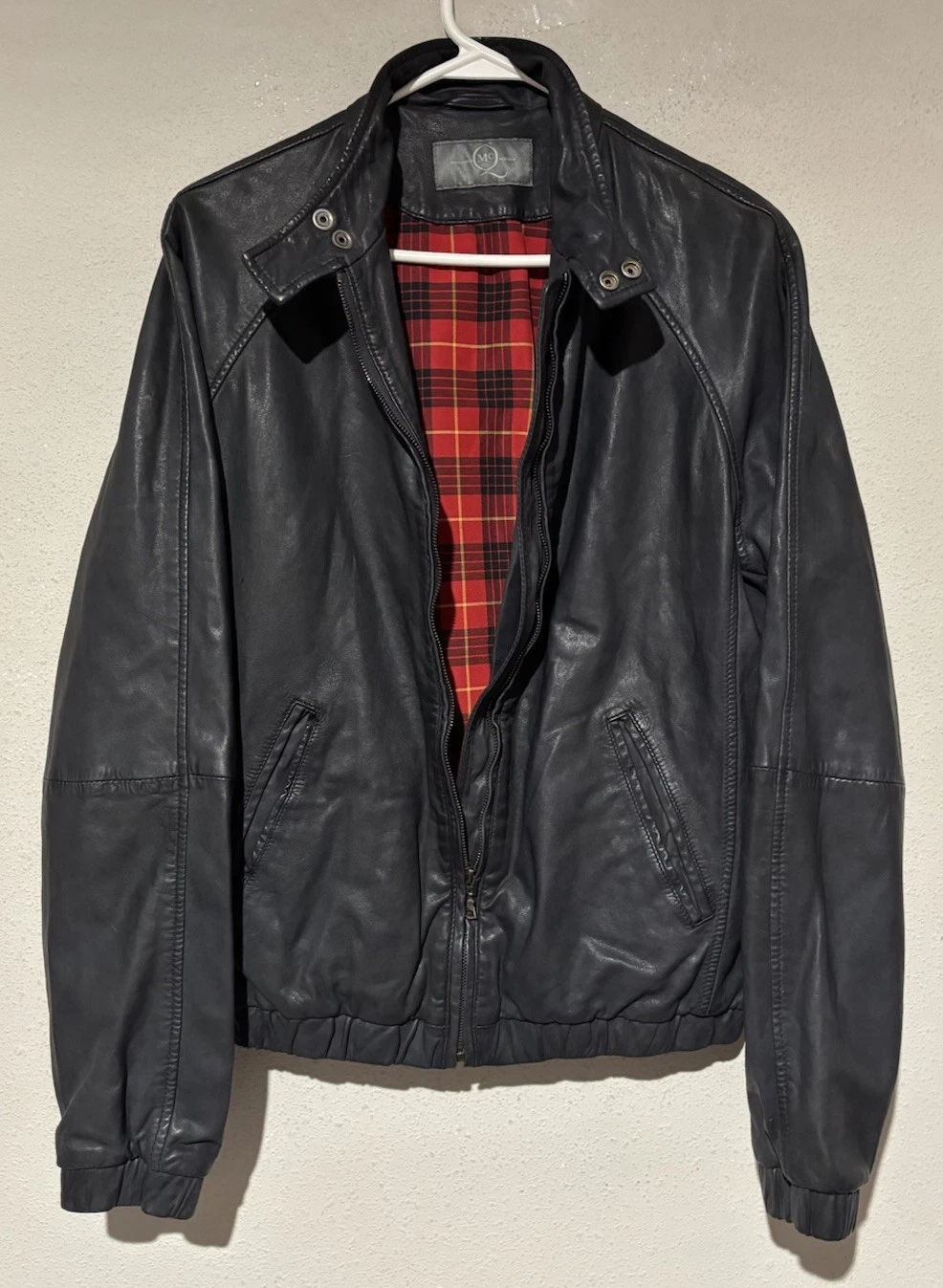 Bomber vintage anni 90 MCQ Alexander McQueen pelle di agnello cafe racer taglia 48 raro
