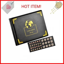 Coin Collection Supplies Holder Book for Collectors, 300 Pockets Coin Collection