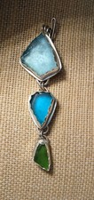 Sea Glass set in Sterling Silver - Pendant