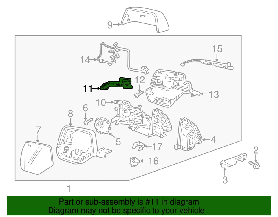 Genuine GM Driver Side Door Mirror Turn Signal Lamp 84206438 - Image 2 of 2