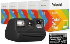 Polaroid Originals Bundle Go Instant Camera Black with 5 Packs 80 Prints Film