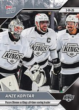 2025-26 NHL TOPPS NOW® Sticker #121 🏒  Anze Kopitar 👑 Franchise Points Leader