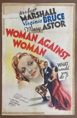 Woman Against Woman 1938 Original Folded Herbert Marshall Virginia Bruce Poster