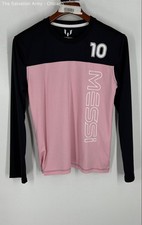 Messi Boys Black Pink Colorblock Long Sleeve Soccer Pullover Jersey Size XL