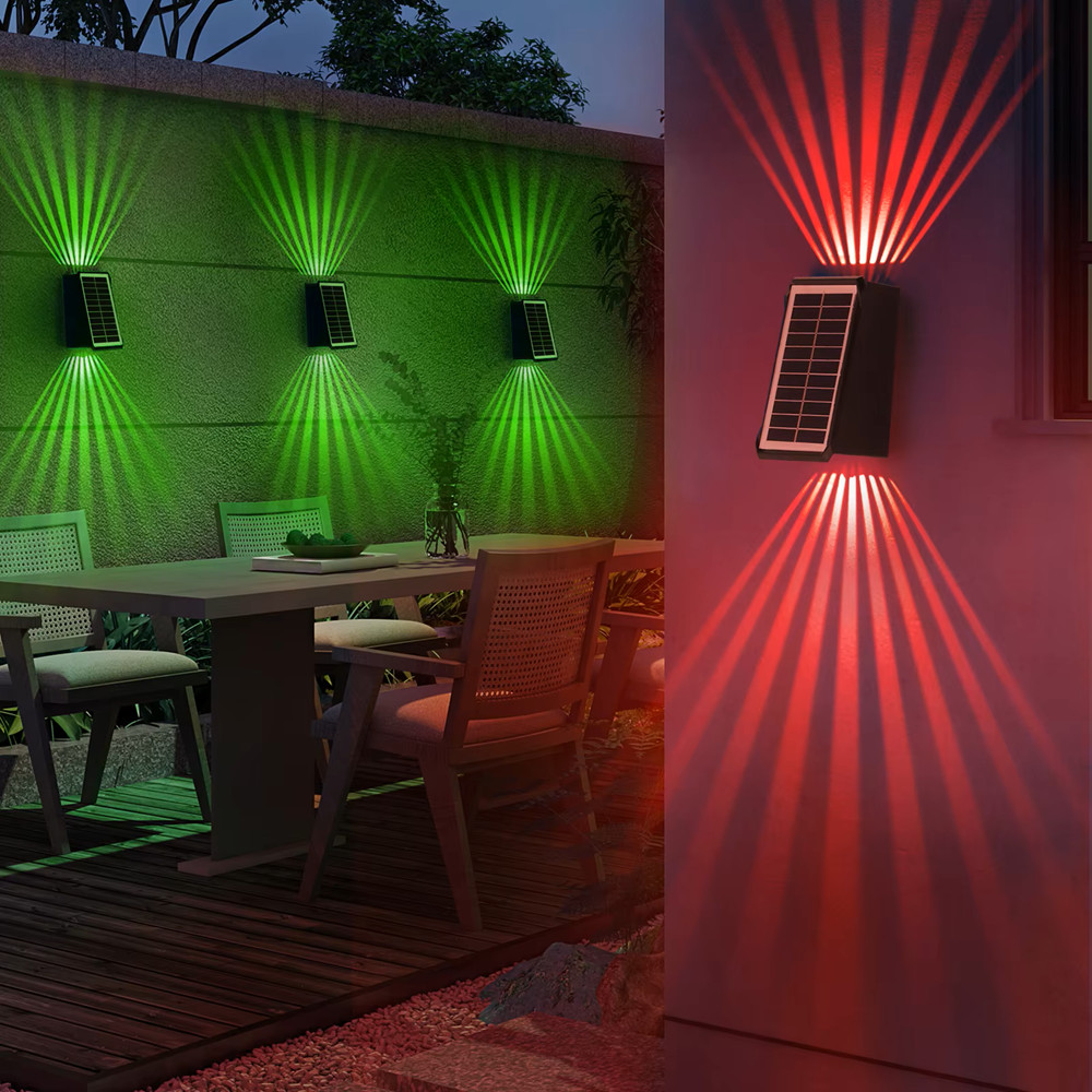 Solar Wall Lights LED Outdoor Garden Pathway Stairs Step Fence Deck Lamp Up Down