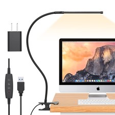 LED Desk Lamp for Home Office with Clamp 77 LEDs Light 3 Color Modes 10 Br...